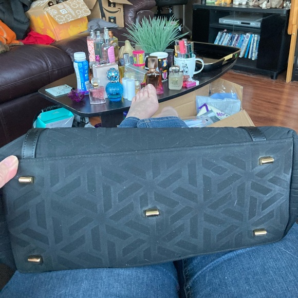 Mezzi Black Suede and Leather Tote Bag/Handbag With Built In Charger. NEW! - Picture 10 of 16